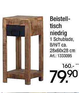 Beistelltisch niedrig mit 1 Schublade