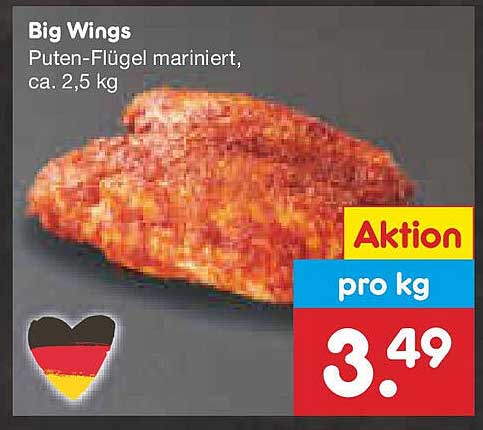 Big Wings - Puten-Flügel mariniert, ca. 2,5 kg