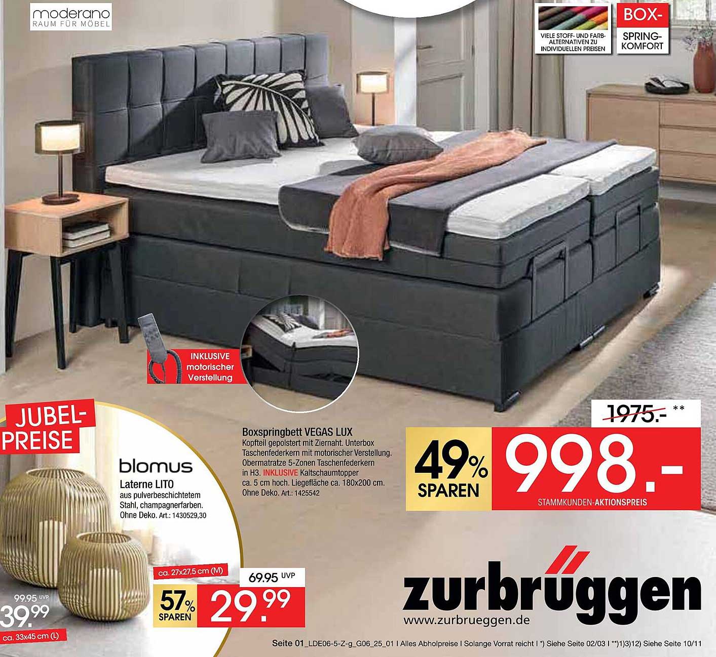 Boxspringbett VEGAS LUX inkl. motorischer Verstellung