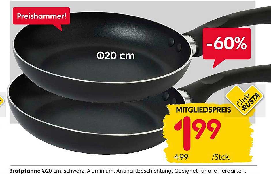 Bratpfanne Ø20 cm, schwarz, Aluminium, Antihaftbeschichtung