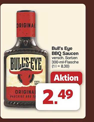 Bull's Eye BBQ Sauce – Verschiedene Sorten 300-ml-Flasche
