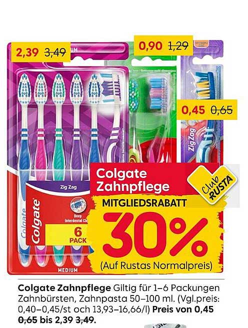 Colgate Zahnpflege – 30% Rabatt auf Zahnprodukte