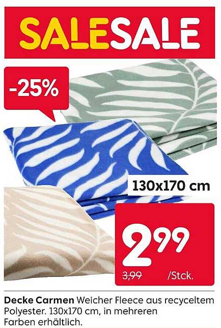 Decke Carmen - Weicher Fleece aus recyceltem Polyester