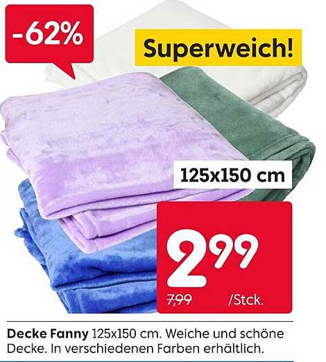Decke Fanny 125x150 cm - Superweich und farbenfroh!