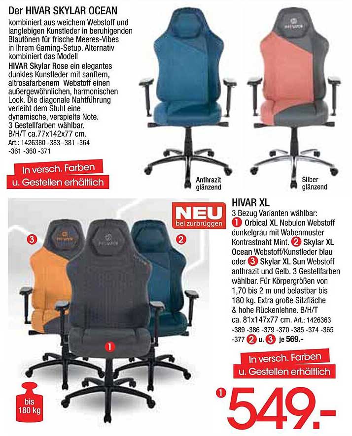 Der Hivar Skylar Ocean - Ergonomie trifft auf Stil