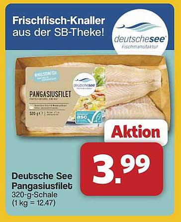 Deutsche See Pangasiusfilet 320-g-Schale (1 kg = 12,47)