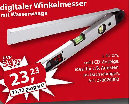 Digitaler Winkelmesser mit Wasserwaage