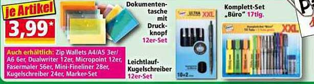 Dokumententasche mit Druckknopf 12er-Set