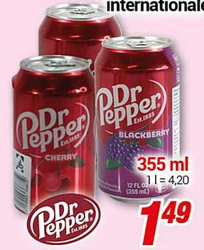 Dr Pepper Erfrischungsgetränk 355 ml Dosen – Cherry und Blackberry