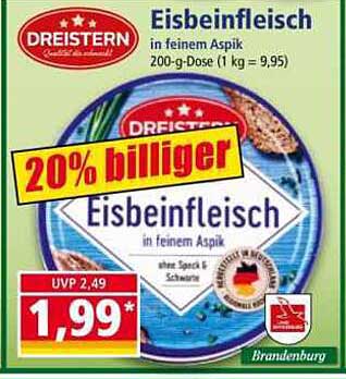 DREISTERN Eisbeinfleisch in feinem Aspik 200-g-Dose