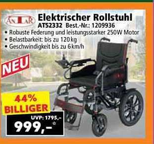 Elektrischer Rollstuhl AT52332 - Robuste Leistungsstärke und Komfort
