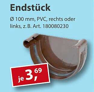 Endstück Ø 100 mm, PVC, rechts oder links