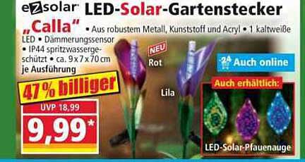 ezsolar LED-Solar-Gartenstecker "Calla"
