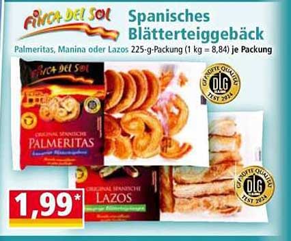 Finca del Sol Spanisches Blätterteiggebäck - Palmeritas, Manina oder Lazos