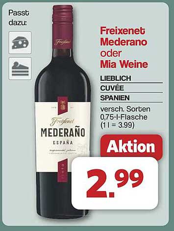 Freixenet Mederano oder Mia Weine - Aktionsangebot