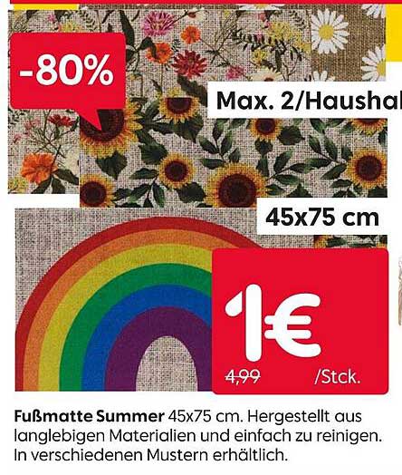 Fußmatte Summer 45x75 cm