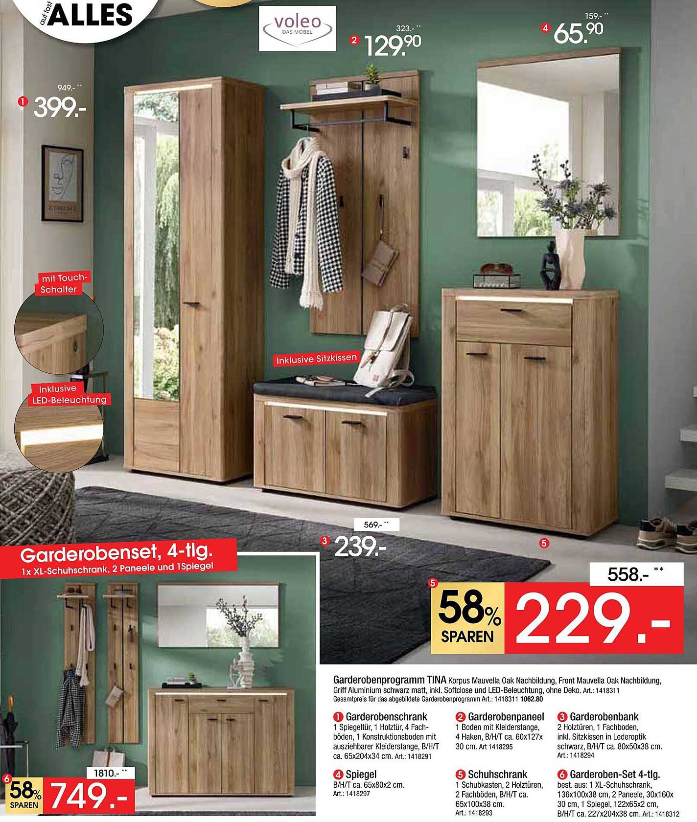 Garderoben-Set, 4-tlg.