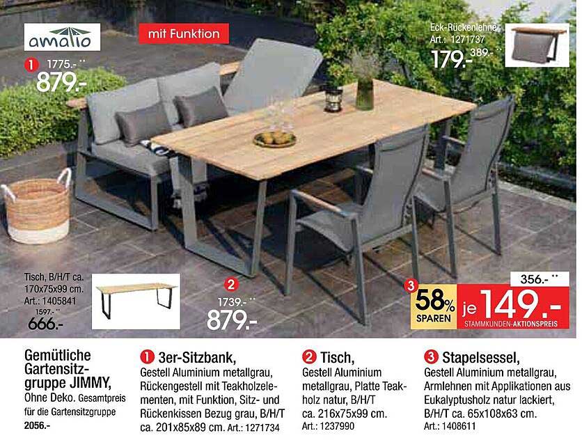 Gemütliche Gartensitzgruppe JIMMY