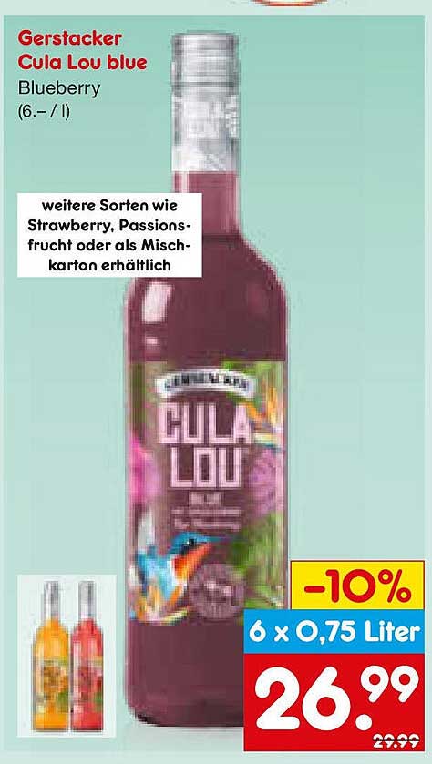 Gerstacker Cula Lou blue Blueberry (6 x 0,75 Liter)