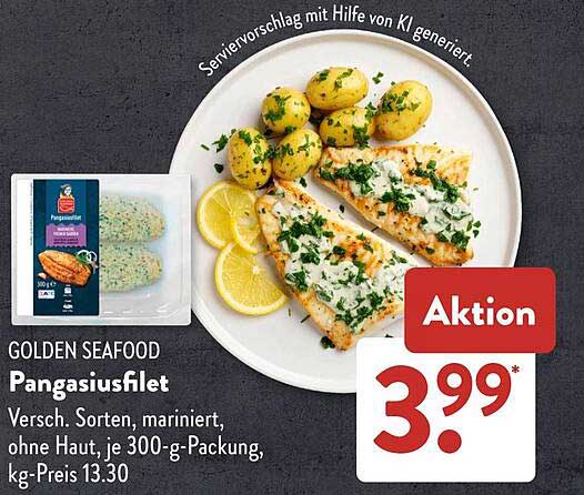 GOLDEN SEAFOOD Pangasiusfilet, verschiedene Sorten, mariniert, 300-g-Packung