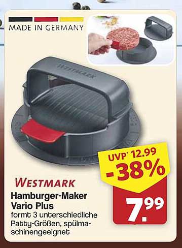 Hamburger-Maker Vario Plus von Westmark - Ideal für Grillfreunde