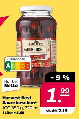 Harvest Best Sauerkirschen* ATG 350 g, 720 ml