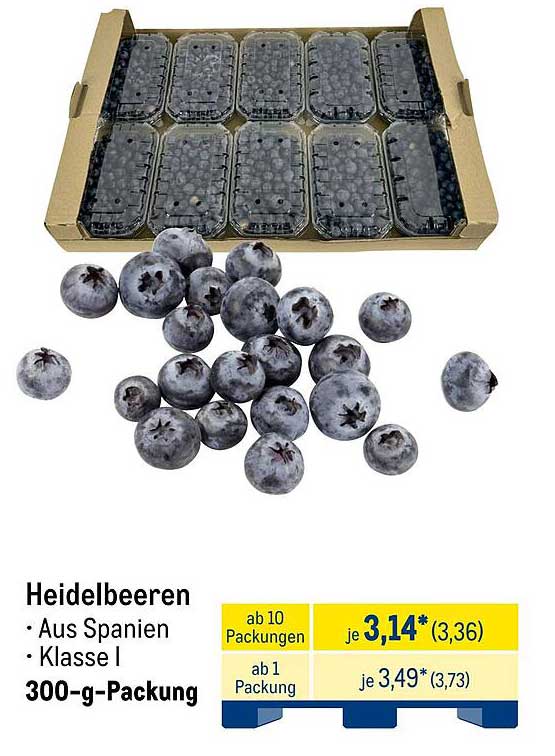 Heidelbeeren aus Spanien, 300-g-Packung