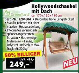 Hollywoodschaukel mit Dach