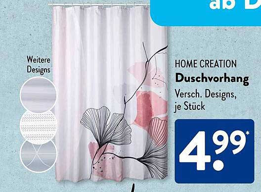 HOME CREATION Duschvorhang - Versch. Designs, je Stück