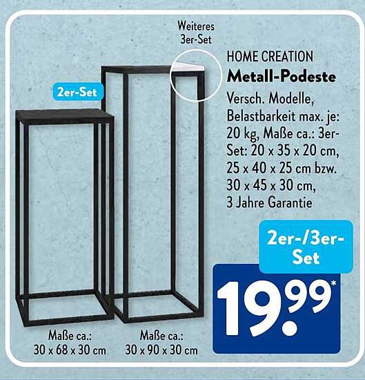 HOME CREATION Metall-Podeste 2er-Set