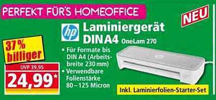 HP Laminiergerät DIN A4 OneLam 270 - Neu im Angebot