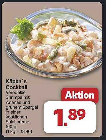 Käptn's Cocktail - Veredelte Shrimps mit Ananas und grünem Spargel