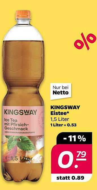 KINGWAY Eistee mit Pfirsichgeschmack 1,5 Liter