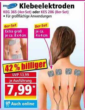 Klebeelektroden KEG 365 (4er-Set) oder KES 286 (8er-Set)