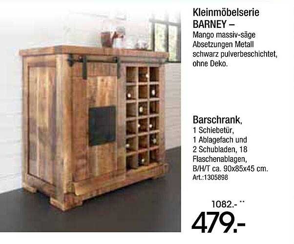 Kleinmöbelserie BARNEY – Barschrank