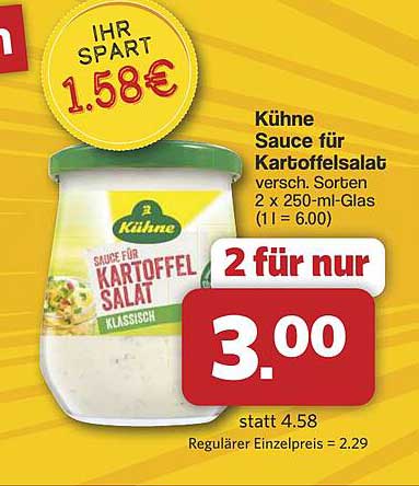 Kühnе Sauce für Kartoffelsalat - 2 für nur 3,00 €