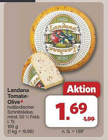 Landana Tomate-Olive holländischer Schnittkäse – Aktion