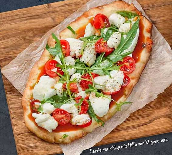Leckere Flammkuchen mit frischen Zutaten