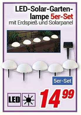 LED-Solar-Gartenlampe 5er-Set mit Erdspieß und Solarpanel