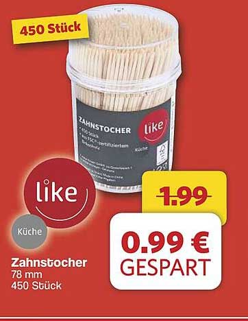 LIKE Zahnstocherset 450 Stück