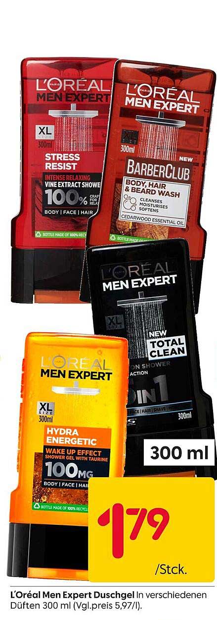 L’Oréal Men Expert Duschgel in verschiedenen Düften 300 ml