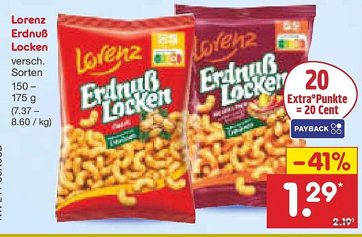 Lorenz Erdnuss Locken 150 – 175 g