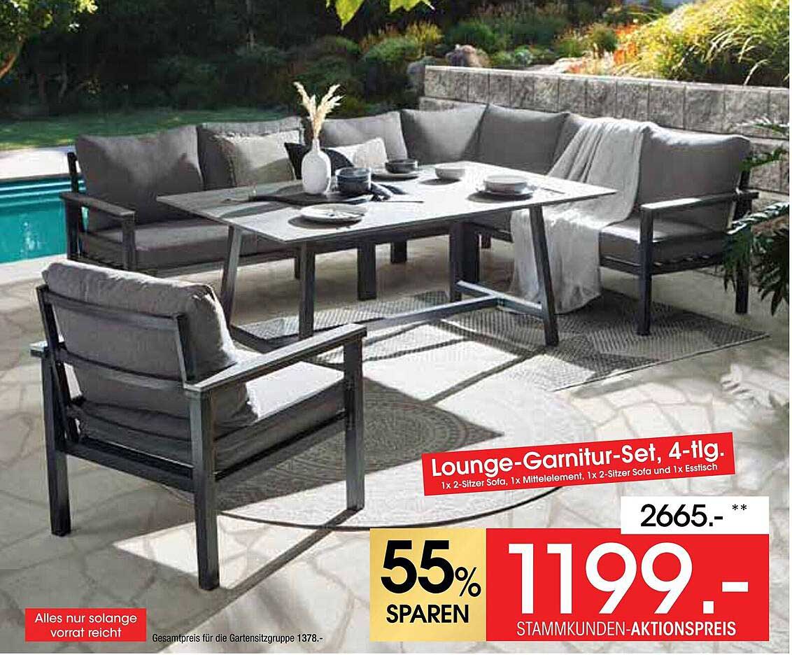 Lounge-Garnitur-Set, 4-tlg.