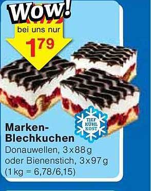 Marken-Blechkuchen - Donauwellen oder Bienenstich, 3er Pack