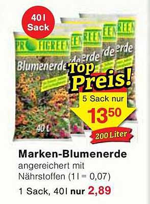 Marken-Blumenerde 40 l Sack