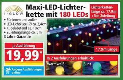 Maxi-LED-Lichterkette mit 180 LEDs