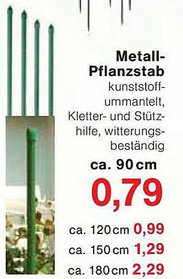 Metall-Pflanzstab kunststoffummantelt, Kletter- und Stützhilfe, witterungsbeständig