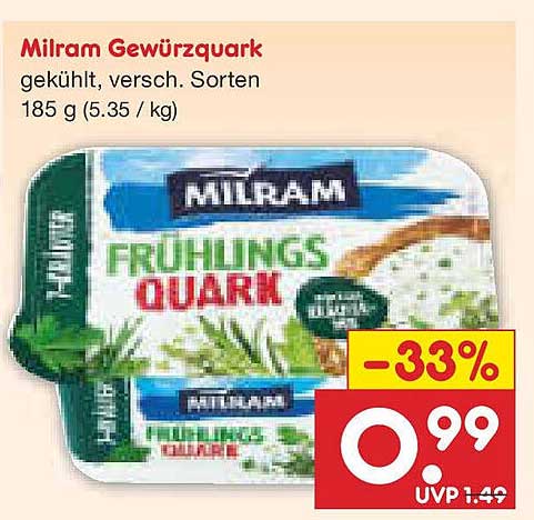 Milram Gewürzquark, gekühlt, verschiede Sorten