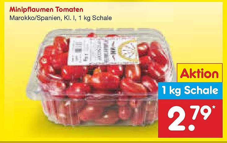 Minipflaumen Tomaten 1 kg Schale