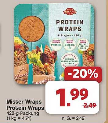 Mister Wraps Protein Wraps 420-g-Packung